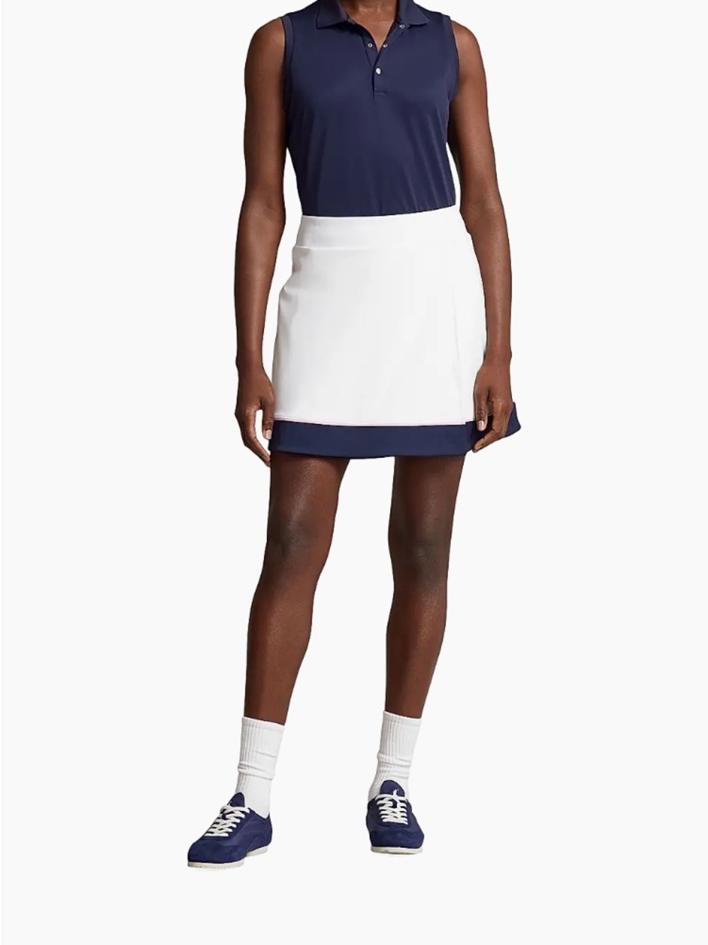 Ralph Lauren White Mini Skort with Navy Hem xxs